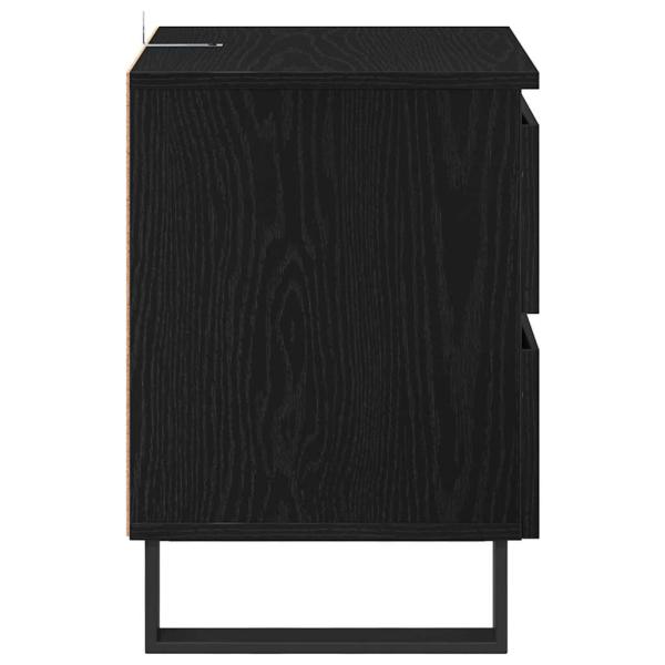 Nachttisch Schwarz Eichen-Optik 40 x 35 x 50 cm Holzwerkstoff