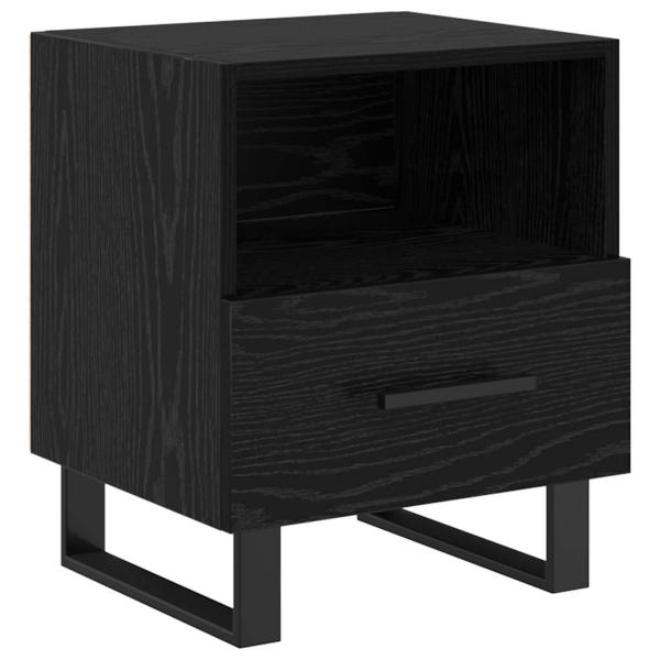 Nachttisch 2 pcs Schwarz Eichen-Optik 40 x 35 x 47,5 cm