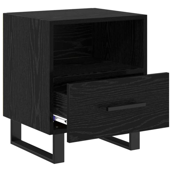 Nachttisch 2 pcs Schwarz Eichen-Optik 40 x 35 x 47,5 cm