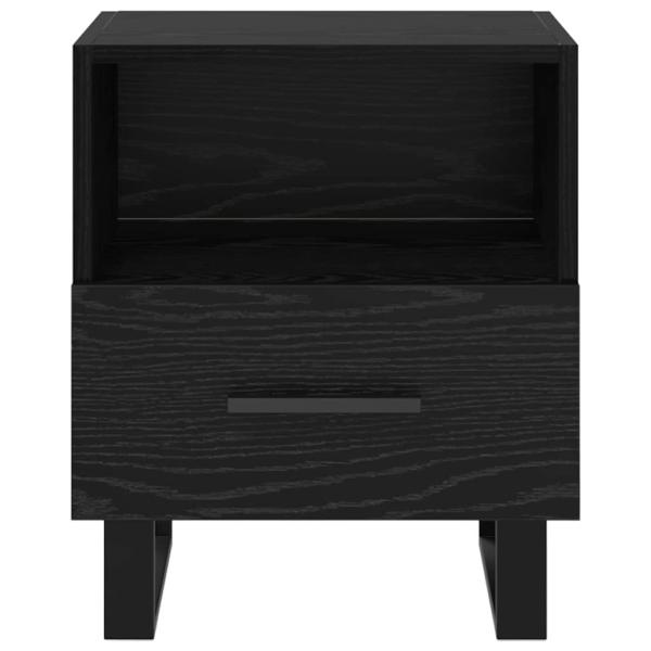 Nachttisch 2 pcs Schwarz Eichen-Optik 40 x 35 x 47,5 cm