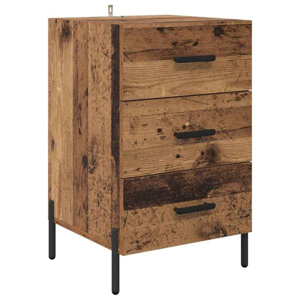 Nachttisch mit Schubladen Altholz 40 x 40 x 66 cm Holzwerkstoff