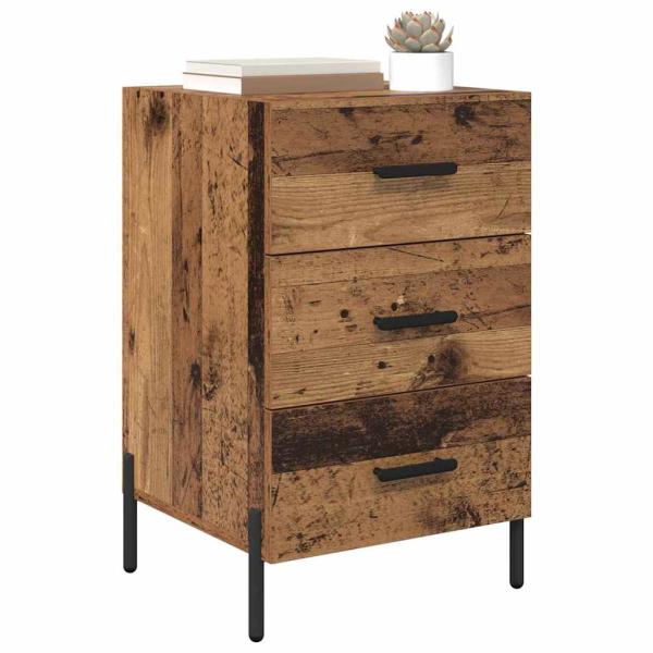 Nachttisch mit Schubladen Altholz 40 x 40 x 66 cm Holzwerkstoff