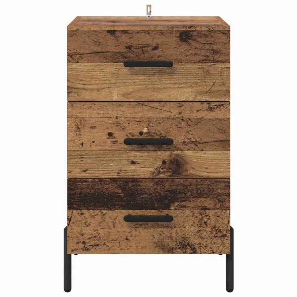 Nachttisch mit Schubladen Altholz 40 x 40 x 66 cm Holzwerkstoff