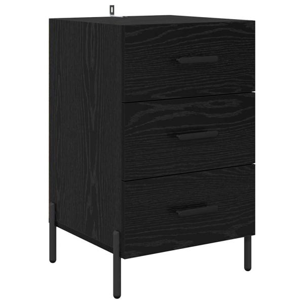 Nachttisch Schwarz Eichen-Optik 40 x 40 x 66 cm Holzwerkstoff