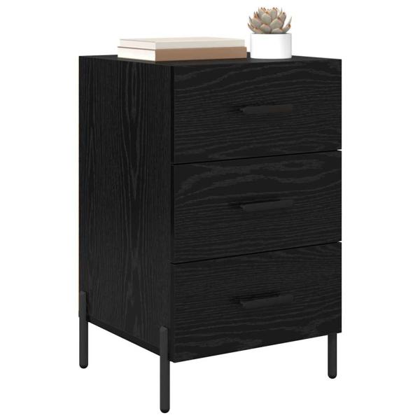 Nachttisch Schwarz Eichen-Optik 40 x 40 x 66 cm Holzwerkstoff