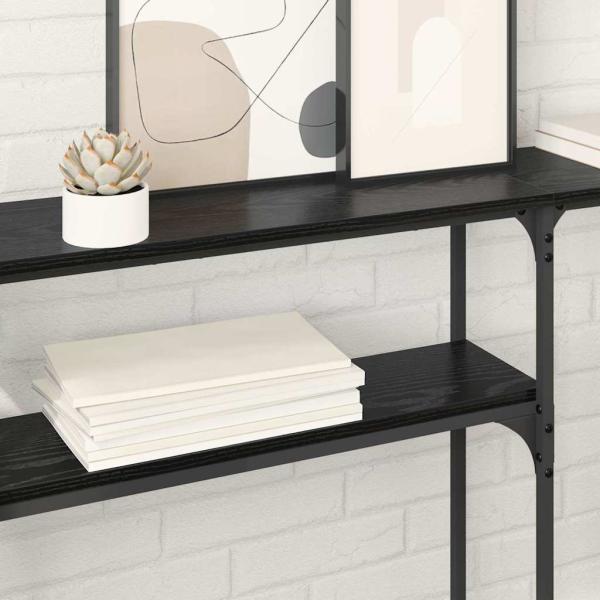 Konsolentisch Schwarz Eichen-Optik 145x22.5x75cm Holzwerkstoff