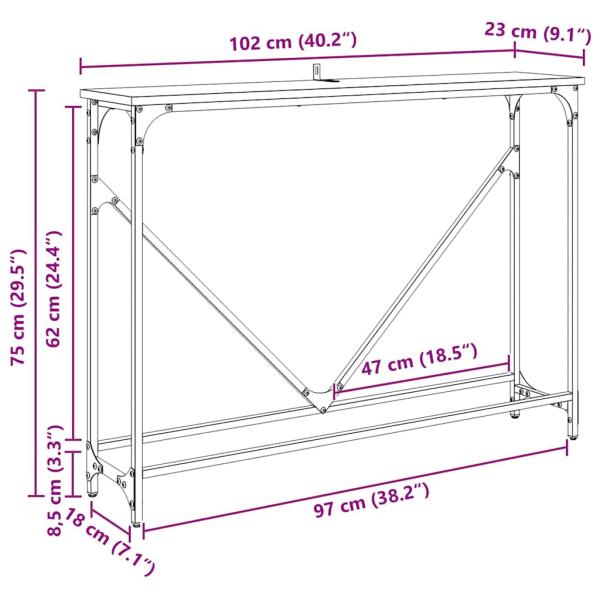 Konsolentisch Altholz 102 x 22,5 x 75 cm Holzwerkstoff