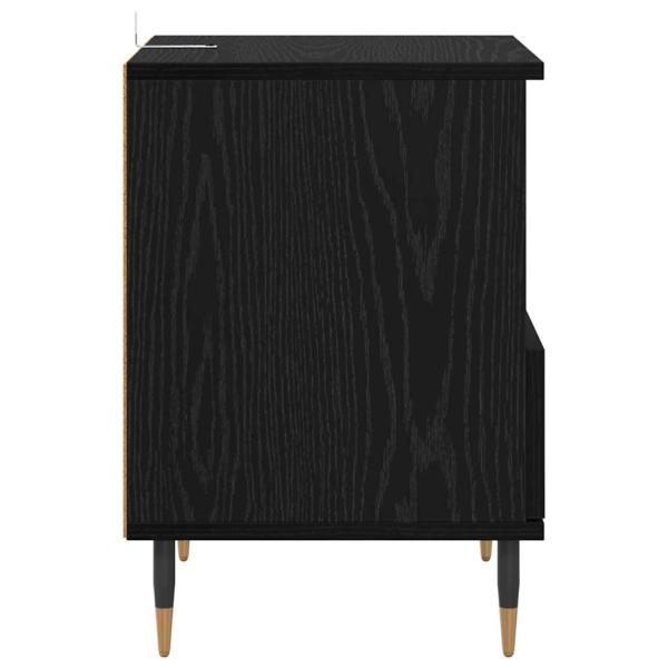 Nachttisch 2 pcs Schwarz Eichen-Optik 40 x 35 x 50 cm