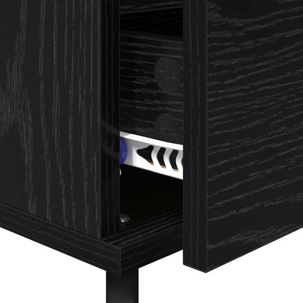 Nachttisch 2 pcs Schwarz Eichen-Optik 40 x 35 x 50 cm