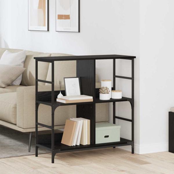 ARDEBO.de - Regal Schwarz Eichen-Optik 78,5 x 33 x 82 cm Holzwerkstoff