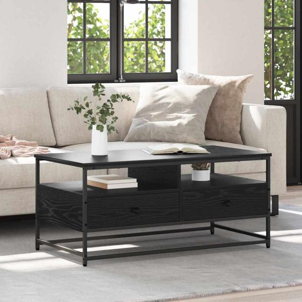 ARDEBO.de - Couchtisch Schwarz Eichen-Optik 100 x 51 x 45 cm Holzwerkstoff