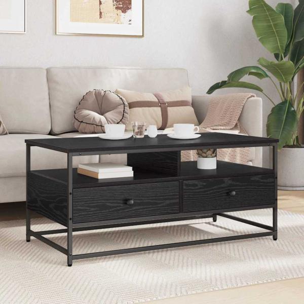 Couchtisch Schwarz Eichen-Optik 100 x 51 x 45 cm Holzwerkstoff