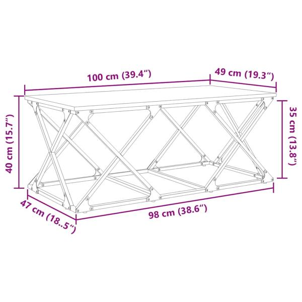 Couchtisch Artisan-Eiche 100 x 49 x 40 cm Holzwerkstoff