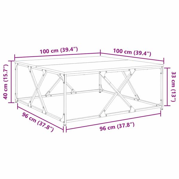 Couchtisch Altholz 100 x 100 x 40 cm Holzwerkstoff