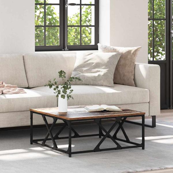 ARDEBO.de - Couchtisch Altholz 70 x 70 x 30 cm Holzwerkstoff