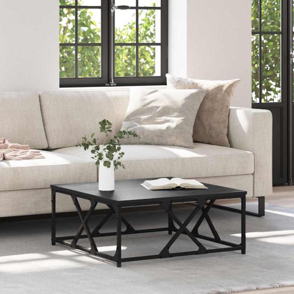 ARDEBO.de - Couchtisch Schwarz Eichen-Optik 70 x 70 x 30 cm Holzwerkstoff