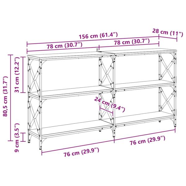Konsolentisch Artisan-Eiche 156 x 28 x 80,5 cm Holzwerkstoff