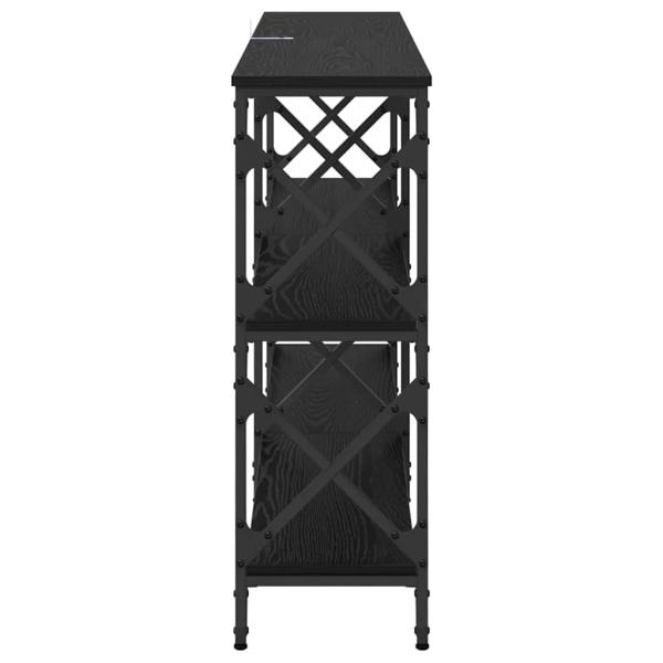 Konsolentisch Schwarz Eichen-Optik 156 x 28 x 80,5 cm