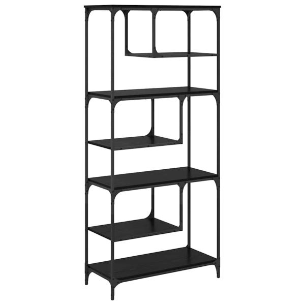 Bücherregal Schwarz Eichen-Optik 81 x 36 x 176 cm Holzwerkstoff
