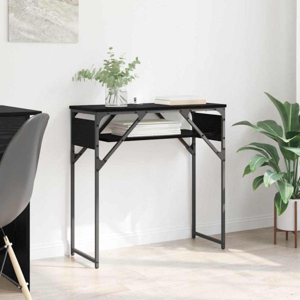ARDEBO.de - Konsolentisch Schwarz Eichen-Optik 75x30x75cm Holzwerkstoff