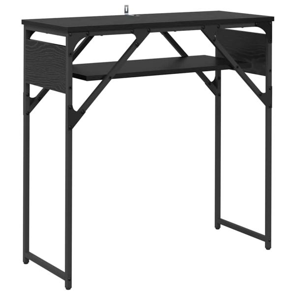 Konsolentisch Schwarz Eichen-Optik 75x30x75cm Holzwerkstoff