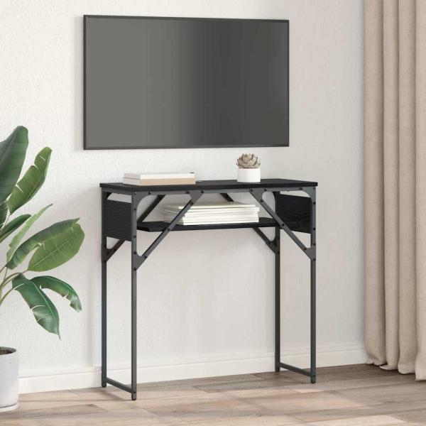 Konsolentisch Schwarz Eichen-Optik 75x30x75cm Holzwerkstoff
