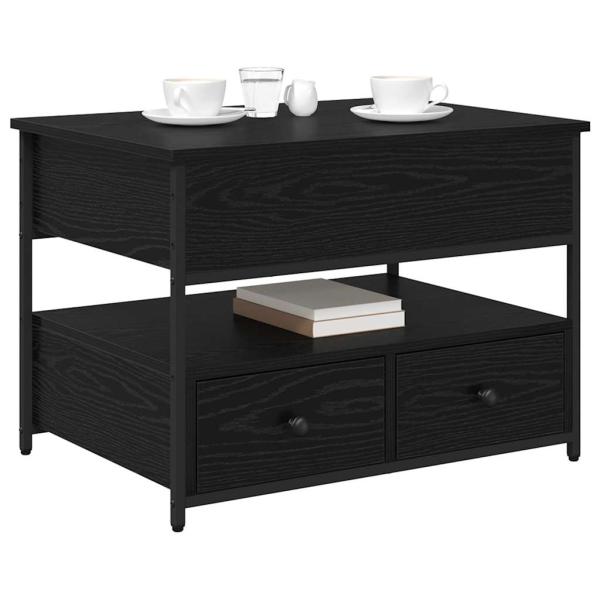 Couchtisch Schwarz Eichen-Optik 70x50x50cm Engineeredwood