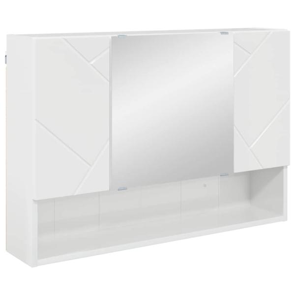 Badezimmer-Spiegelschrank Hochglanz-Weiß 80 x 17 x 55 cm