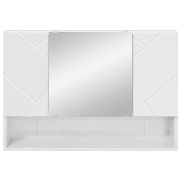 Badezimmer-Spiegelschrank Hochglanz-Weiß 80 x 17 x 55 cm