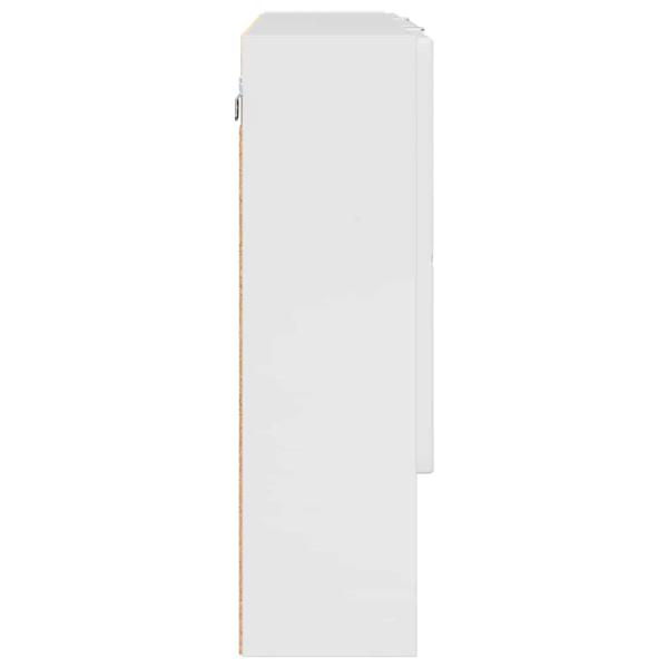 Badezimmer-Spiegelschrank Hochglanz-Weiß 80 x 17 x 55 cm