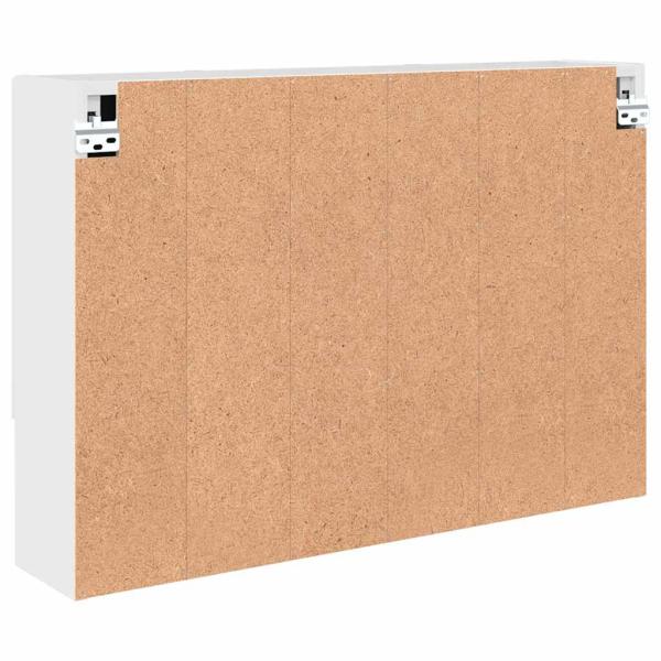 Badezimmer-Spiegelschrank Hochglanz-Weiß 80 x 17 x 55 cm
