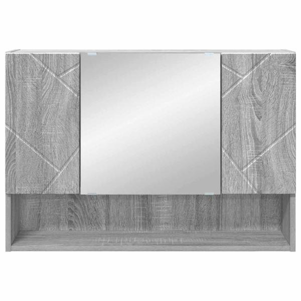 Badezimmer-Spiegelschrank mit Tür Grau Sonoma 80 x 17 x 55 cm