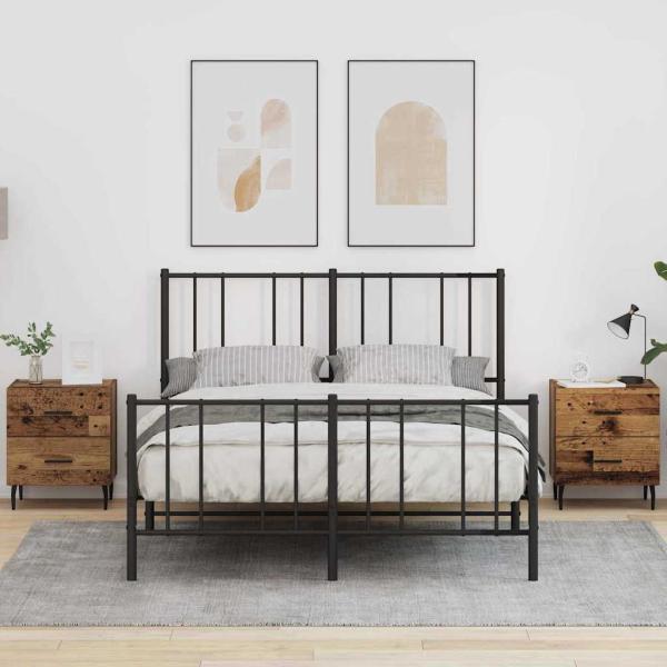 ARDEBO.de - Nachttisch 2 pcs Altholz 40 x 35 x 47,5 cm Holzwerkstoff