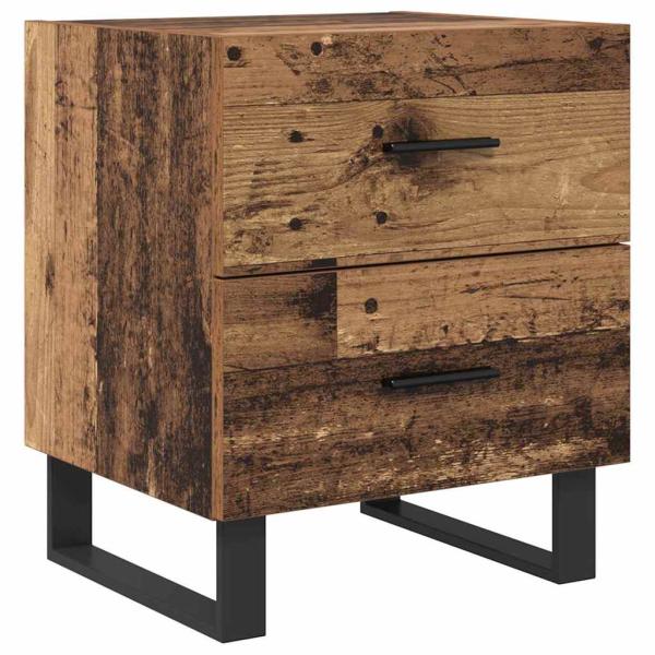 Nachttisch 2 pcs Altes Holz und Schwarz 40 x 35 x 47,5 cm
