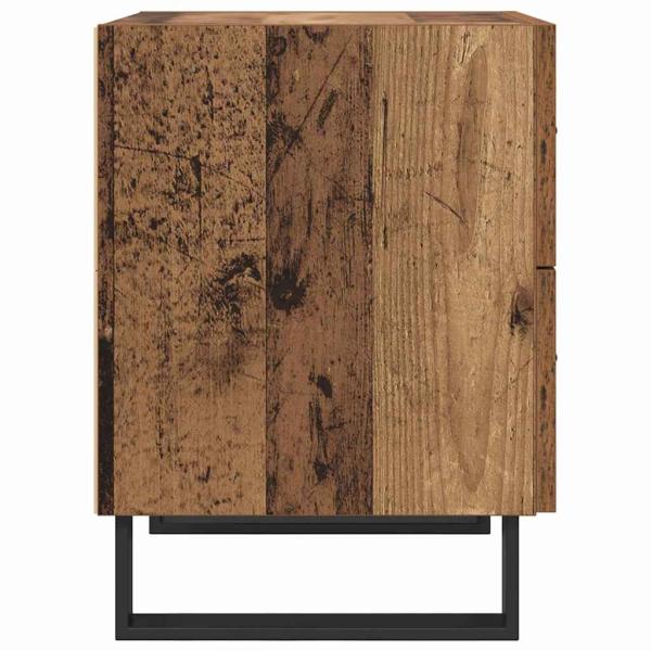 Nachttisch 2 pcs Altes Holz und Schwarz 40 x 35 x 47,5 cm