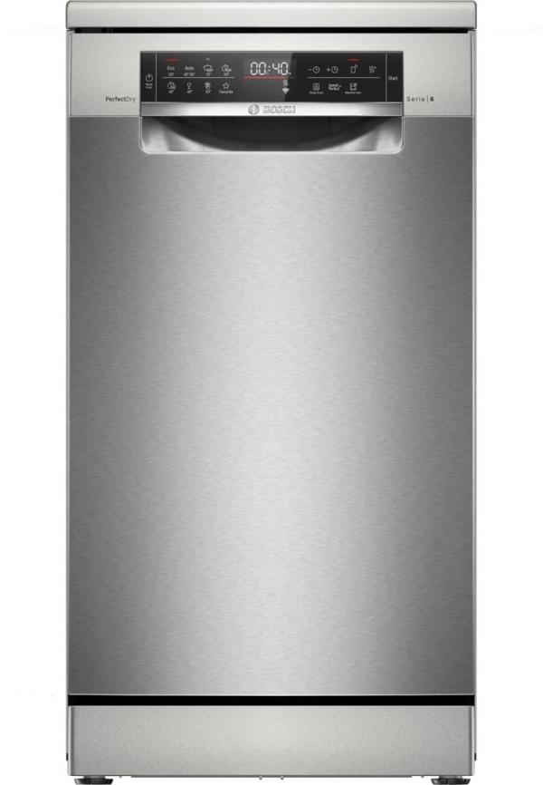 ARDEBO.de Bosch SPS6YMI14E Serie 6 Standgeschirrspüler, 45 cm breit, 10 Maßgedecke, Silence Plus, 3-fach Rackmatik, Silver Inox