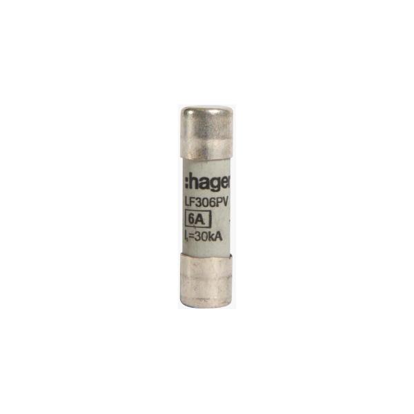 ARDEBO.de Hager LF306PV Sicherungseinsatz für Photovoltaikanwendungen, 10x38mm, gPV, 6A, 1000V, DC, 30kA