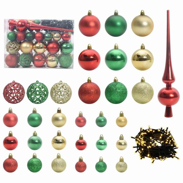 Künstlicher beleuchteter Weihnachtsbaum mit Kugel-Set Grün