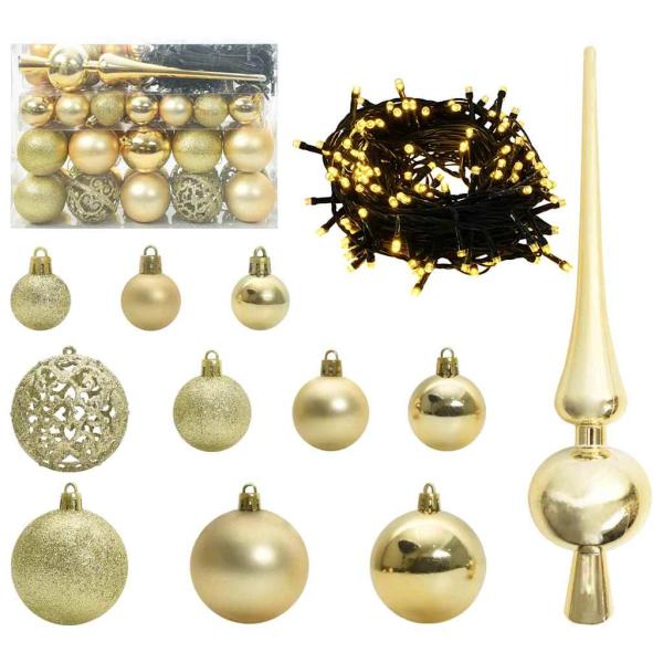 Künstlicher beleuchteter Weihnachtsbaum mit Kugel-Set Grün