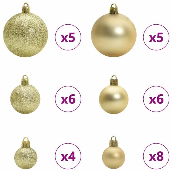 Künstlicher beleuchteter Weihnachtsbaum mit Kugel-Set Grün