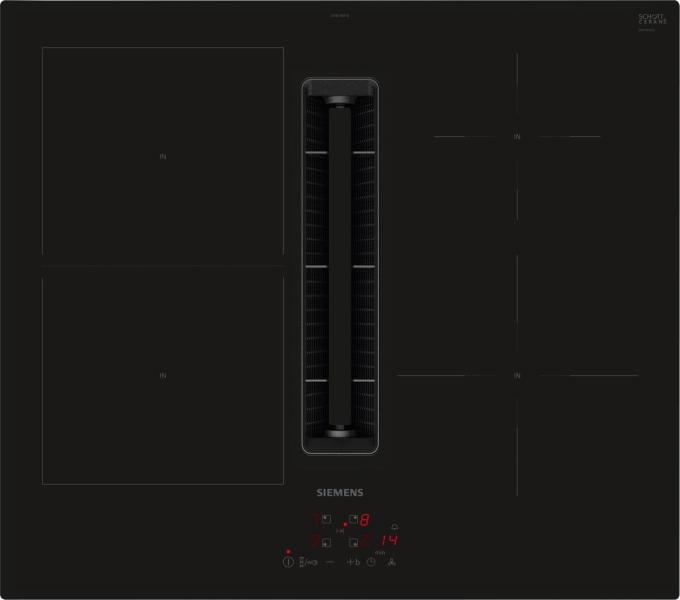 ARDEBO.de Siemens ED611BS16E iQ300 Induktionskochfeld mit Dunstabzug, 60cm breit, Rahmenlos aufliegend, schwarz