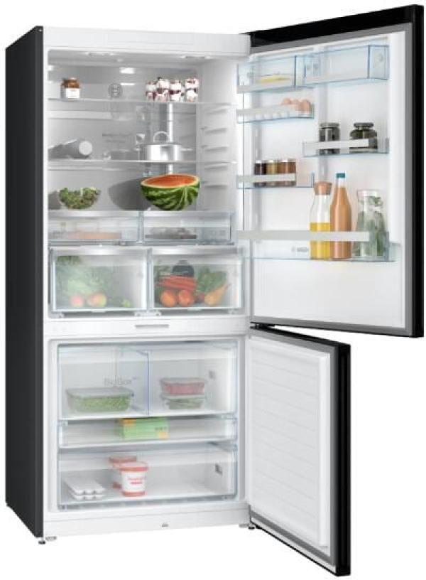 Bosch KGP86AXB0N Serie 8 Stand Kühl-Gefrierkombination, 86 cm breit, 621 L, Twin No Frost, VitaFresh plus, Urlaubsschaltung, Kindersicherung, Gebürsteter schwarzer Stahl Anti Fingerprint