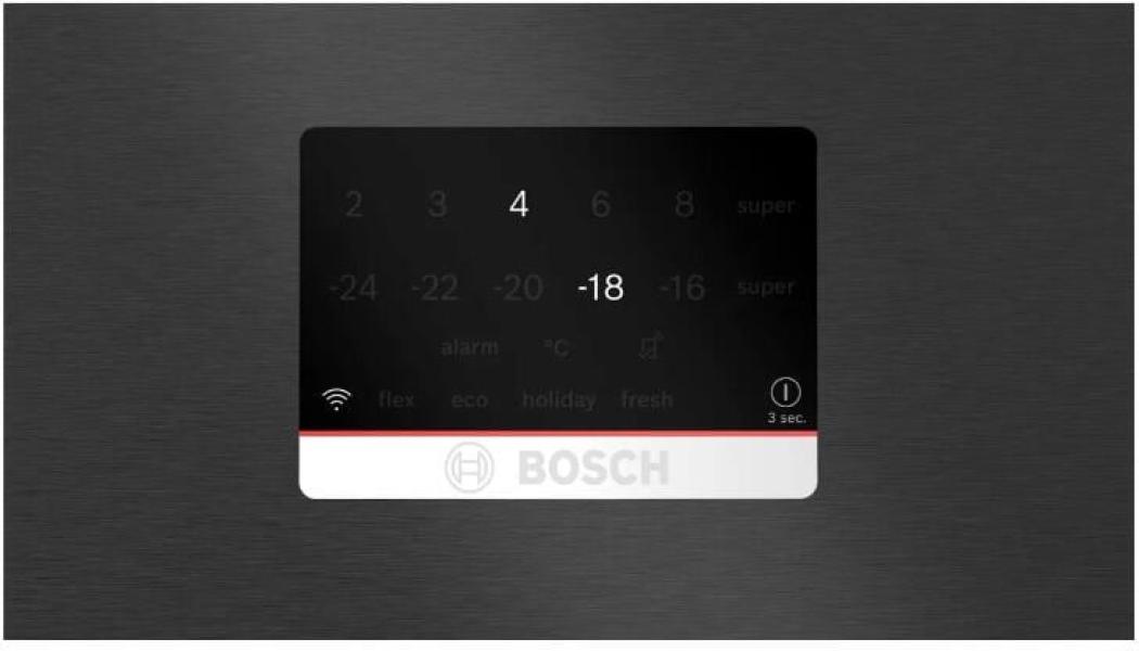 Bosch KGP86AXB0N Serie 8 Stand Kühl-Gefrierkombination, 86 cm breit, 621 L, Twin No Frost, VitaFresh plus, Urlaubsschaltung, Kindersicherung, Gebürsteter schwarzer Stahl Anti Fingerprint
