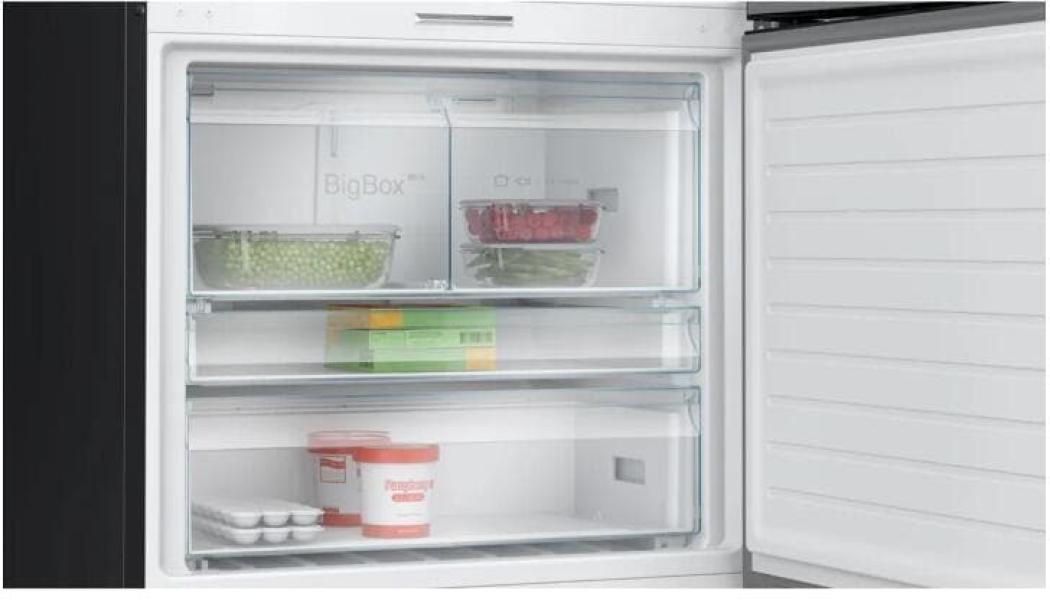 Bosch KGP86AXB0N Serie 8 Stand Kühl-Gefrierkombination, 86 cm breit, 621 L, Twin No Frost, VitaFresh plus, Urlaubsschaltung, Kindersicherung, Gebürsteter schwarzer Stahl Anti Fingerprint