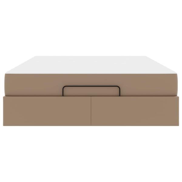 Bettgestell mit Matratze Cappuccino 160 x 200 cm Kunstleder
