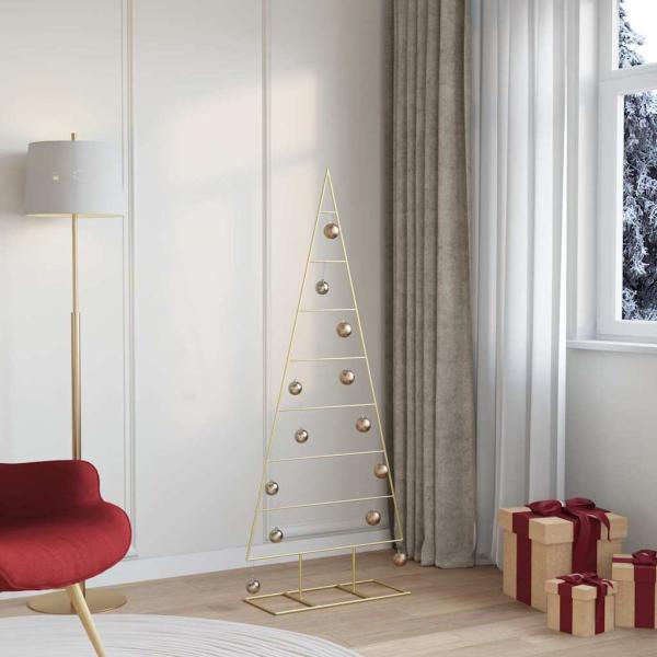 ARDEBO.de - Metall Weihnachtsbaum Gold 150 cm Pulverbeschichteter Stahl