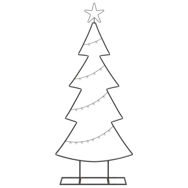 Metall Weihnachtsbaum mit Ständer Schwarz 125 cm Stahl