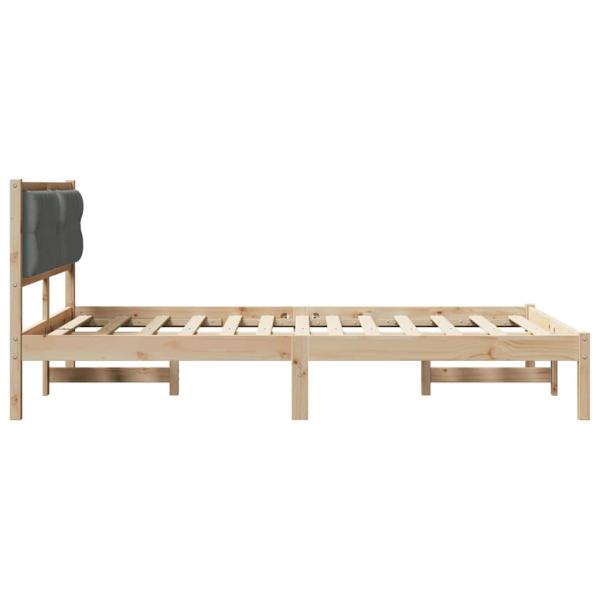 Bettgestell mit Kopfteil Dunkelgrau 140 x 200 cm Stoff