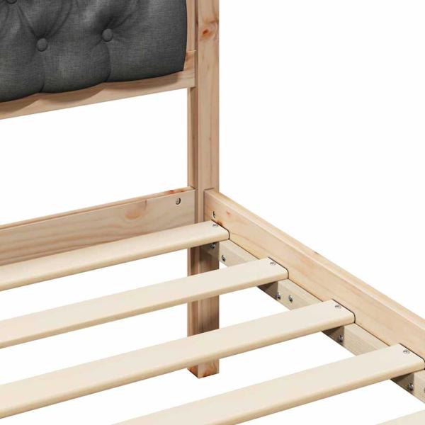 Bettgestell mit Kopfteil Dunkelgrau 140 x 200 cm Stoff