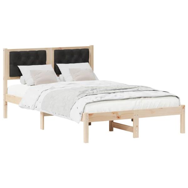 ARDEBO.de - Bettgestell mit Kopfteil Schwarz 135 x 190 cm Stoff